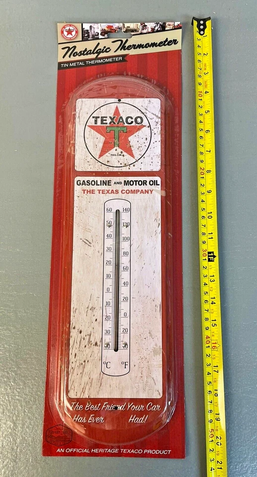 NEW! Gas & Oil TEXACO - Indoor Outdoor Metal Tin 17" Thermometer Nostalgic 40251 - Image 3 of 4
