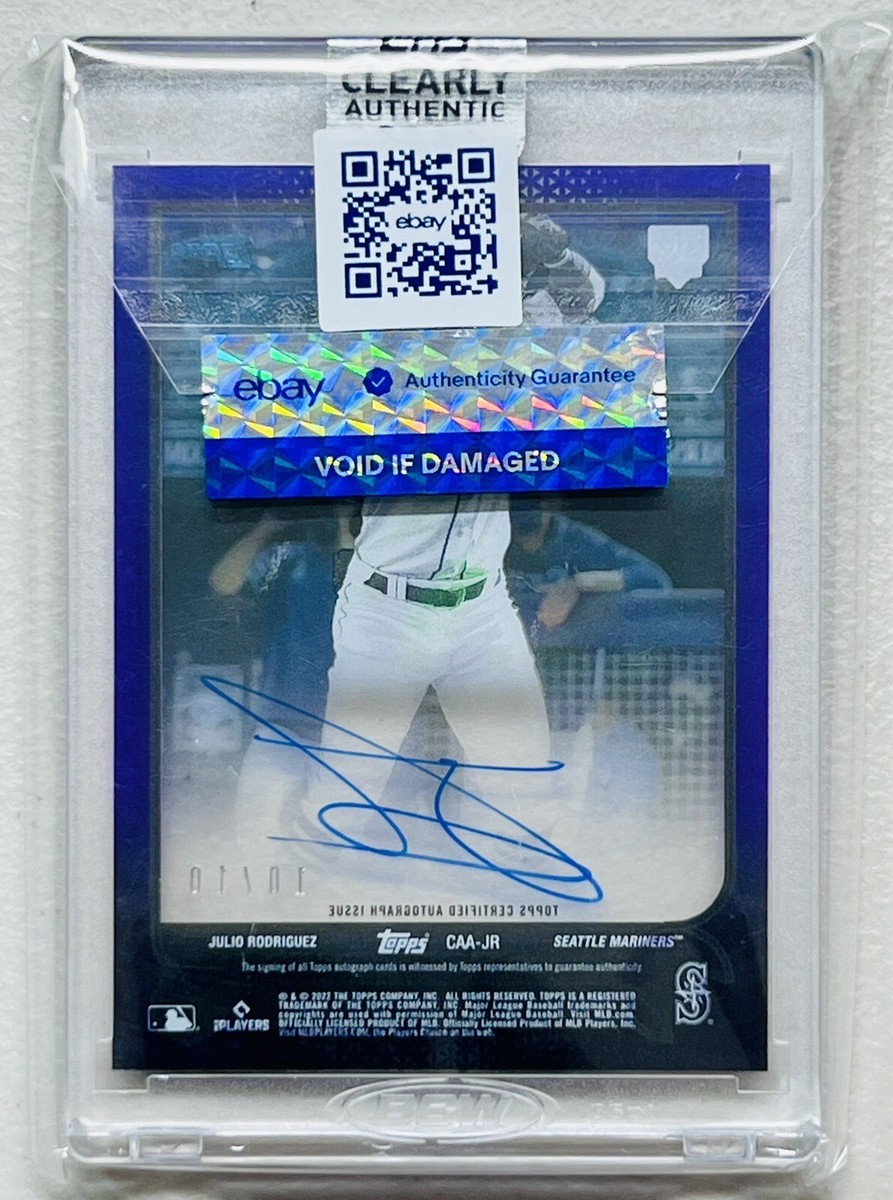 2022 TOPPS JULIO RODRIGUEZ CLEARLY AUTHENTIC PURPLE /10 ON CARD