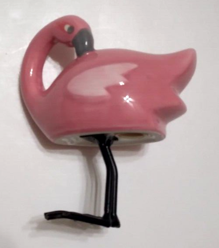 Pink 4" Flamingo Salt & Pepper Shaker Body Ceramic Legs Metal - Picture 3 of 19