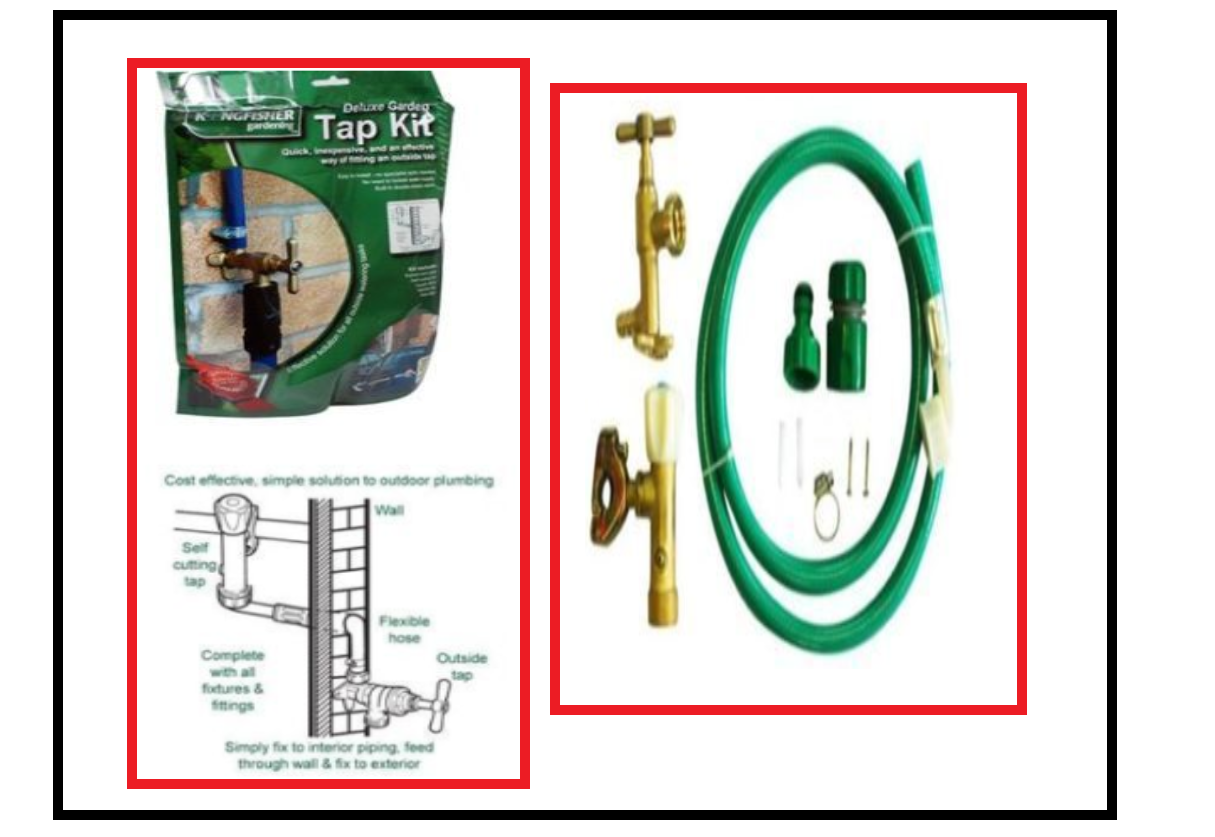 DELUXE BRASS OUTDOOR TAP KIT EXTERNAL GARDEN TAP & FITTINGS SET DIY
