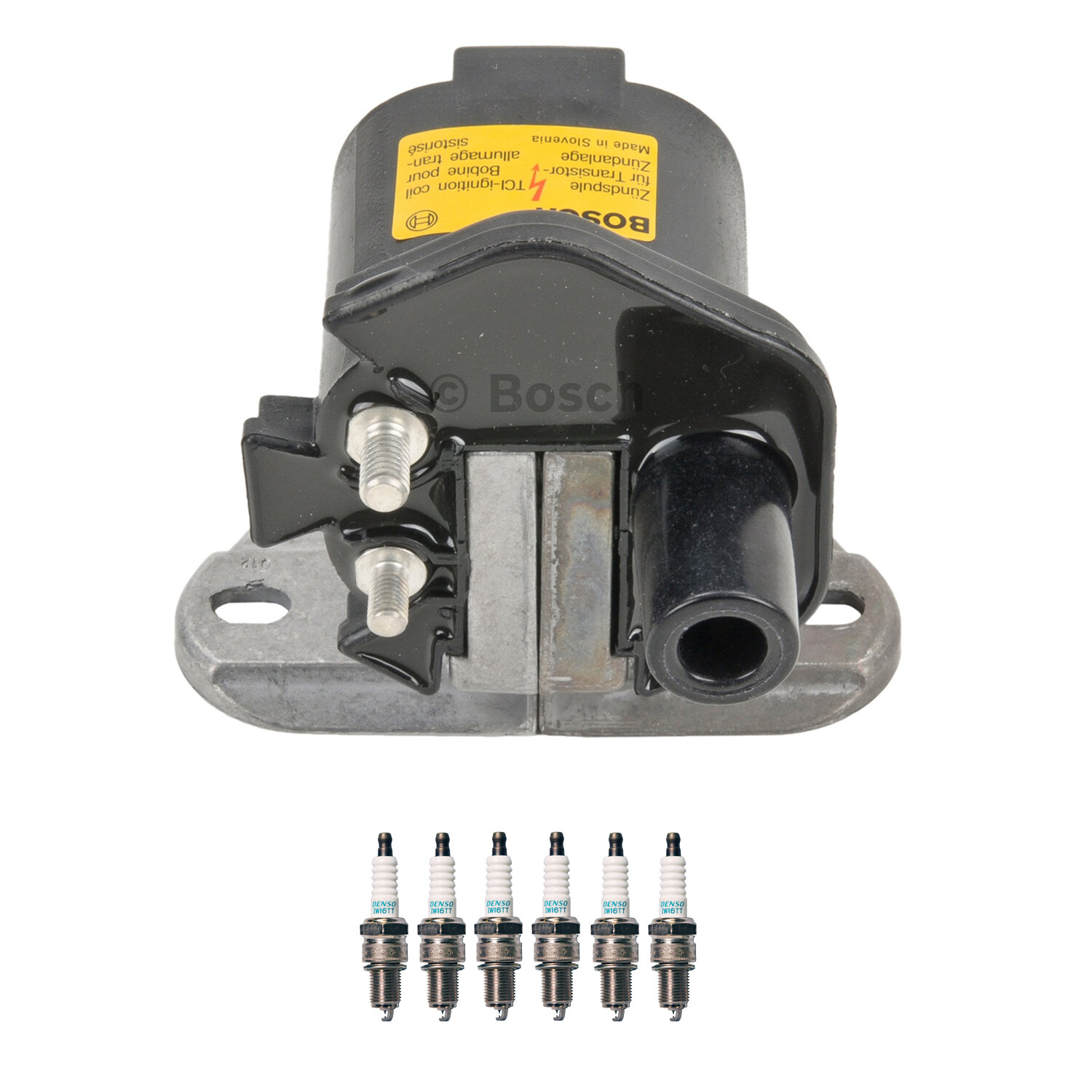 Bosch 1 Ignition Coil Denso 6 Iridium TT Spark Plug Kit For E32 E34 Camaro L6