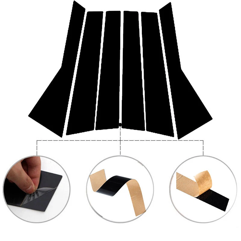 6x Postes de pilar negro mate cubierta de moldura de ventana aptos para Honda BR-V DG1/2 2016-2021 Foto 2 de 4