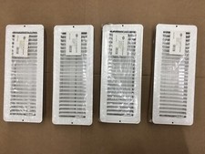 4 - EZ-FLO 61604 Steel Floor Air WHITE Diffuser - Louvered Design - 12"x4" - New