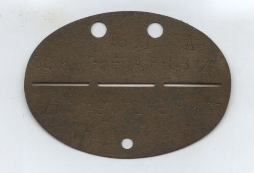 S297 Wehrmacht dog tag original identification mark St. Kp. Grenadier EuA 317 - Picture 1 of 1