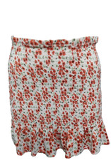 Cato Orange Floral Shirred Elastic Short Skirt Women's XLarge Z