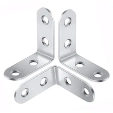 10pcs Stainless Steel Right Angle Shelf Bracket L Shape Corner Brace with Screws