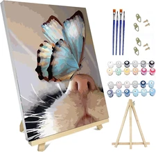 Paint by Numbers Kit for Adults with Frame,Butterfly Paint by Numbers for Adults