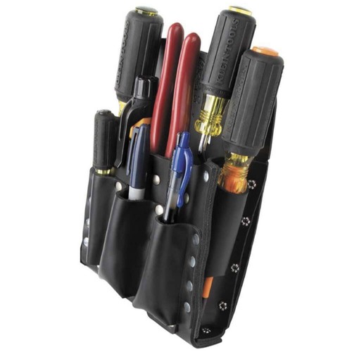 KLEIN TOOLS (MEDIUM) Electrician Leather Multi Tool Belt 10 Pocket Pouch (NEW) - Picture 18 of 24