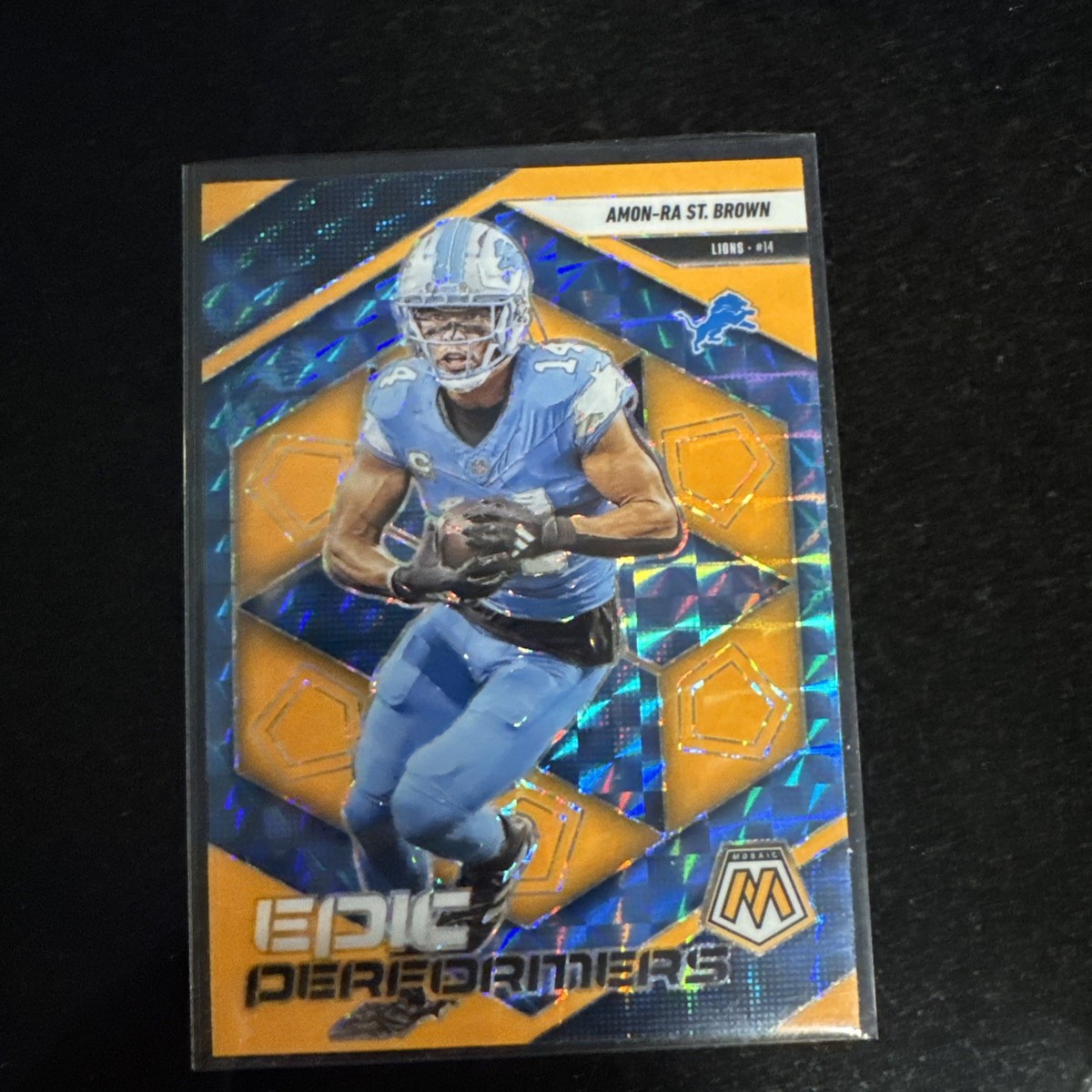 2025 Panini Mosaic Amon-Ra St. Brown Epic Performers Orange