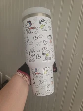 40oz Snoopy Love Tumbler, with  straw and  lid