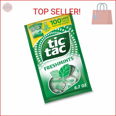 Tic Tac Freshmints, Bulk Bag with 100 Mini Packs (4 Mints each), Share-Size, On-