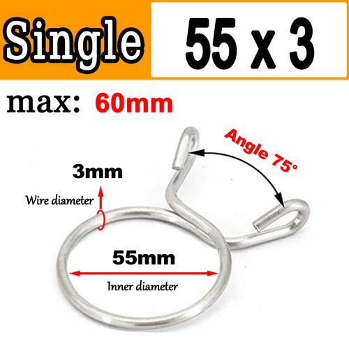 Single/Double Wire Spring Clips / Silicone Hose Pipe Air Fuel Band Tube Clamp - Picture 67 of 98