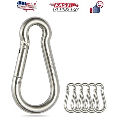 Stainless Steel Spring Snap Hook Carabiner - 304 Stainless Steel Caribeener C...