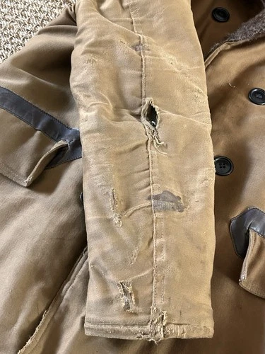 Vintage WWII Era Barnstormer Coat Alpaca Lined Military? 40" Chest image 10