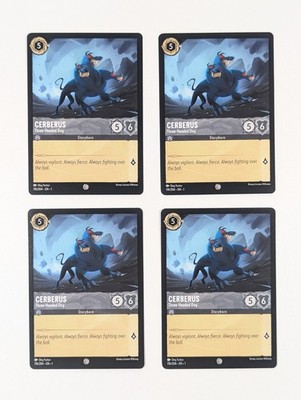 Disney Lorcana Cerberus Three-Headed Dog x4 MINT Set First Chapter 176/204 TCG