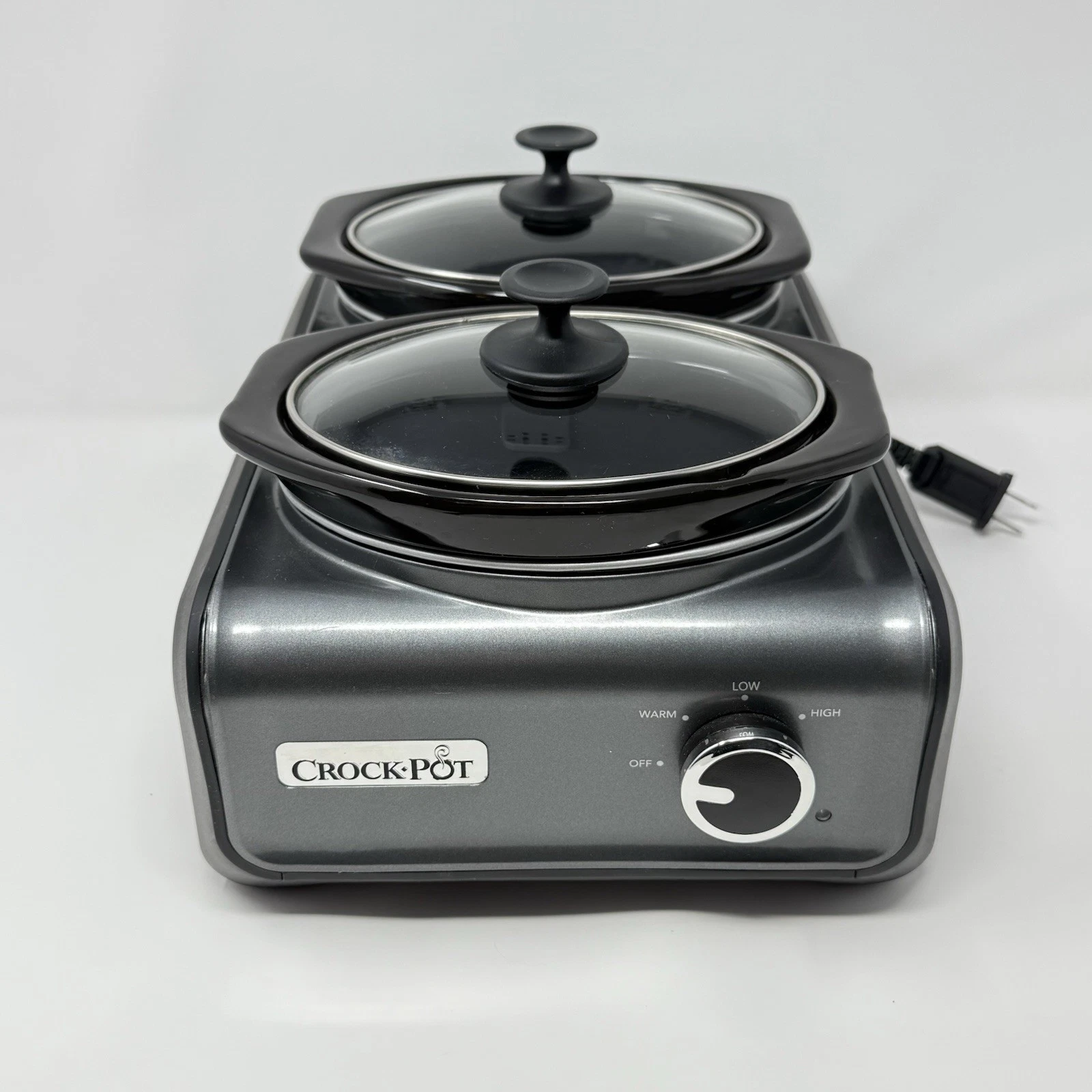 Crock-Pot Oval Connectable Double1-Quart Slow Cooker SCCPMD1-CH Clean Tested