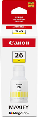 Canon GI-26 Genuine Pigment Yellow Ink Bottle, Compatible with Megatank GX7120,