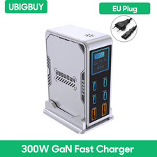 300W Gan Charger PPS PD 100W USB Type C 6-Port Digital Display Desktop Fast Char