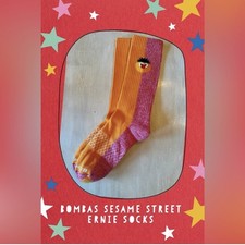 Bombas X Sesame Street ERNIE Crew Socks RARE, Unisex Adult Large, NWOT