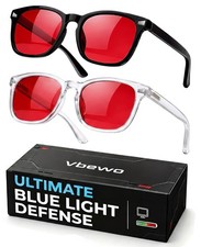 Blue Light Blocking Red Lens Glasses Anti Fatigue Sleep Computer Gaming Eye
