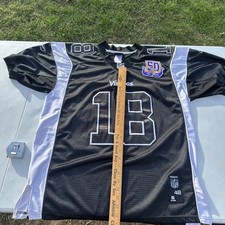 VTG Reebok Sidney Rice 18 Vikings Black Silver 50th Patch NFL Jersey 48 RARE EUC
