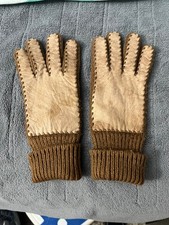 Vintage Women s leather Wool knit Driving Gloves From 60 s One Size Fits Most