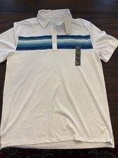 All In Motion WHITE Polo w Chest Design Short Sleeve Wicking NWT 24 Men  s M