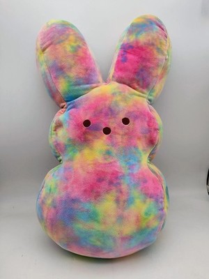 Jumbo Peeps Easter Bunny Plush Rainbow Tie Dye 25'' Inch Big Giant Stuffed Pillow