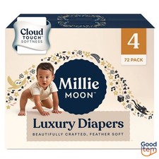 Millie Moon Luxury Disposable Diapers - Size 4 - 72ct Latex-Free