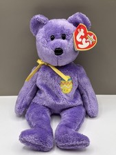 Ty Beanie Baby Eggs 3, The purple Easter Bear, 2002, Retired with Tags.