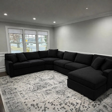 Left/Right Hand Corner U Shape Chaise End Corner Fabric Sofa Living Room Couch
