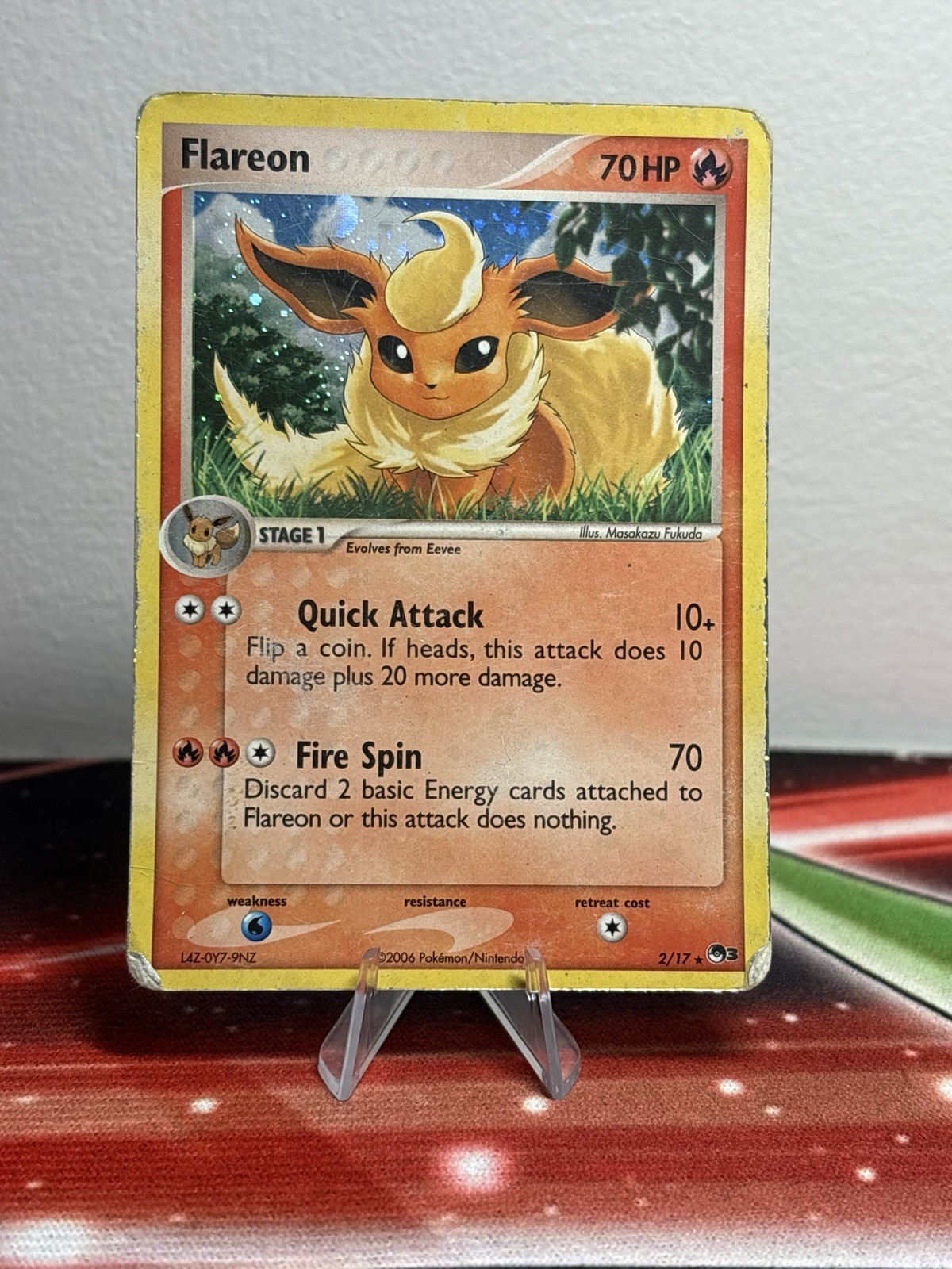 2006 Pokemon Flareon 2/17 Holo Rare Promo Ex Era Card HP