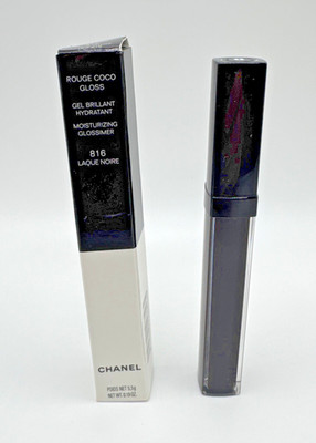 Chanel ROUGE COCO GLOSS Moisturizing Glossimer ~ 816 LAQUE NOIRE ~ .19 Oz  5.5g