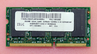 SO-DIMM 256MB SDRAM 133MHz 32Mx64 3.3V 144 PIN IBM FRU:19K4655
