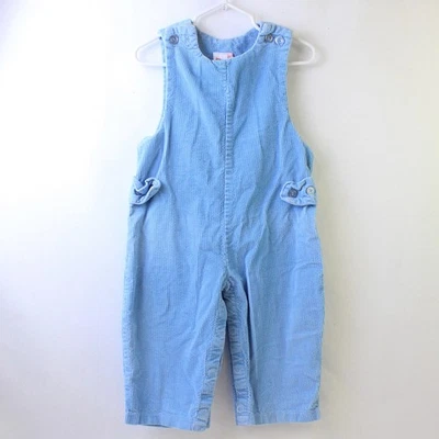 Hearts & Flowers Coton Côtelé Bleu Bébé Enfant Taille 24M Vintage - Photo 1/4