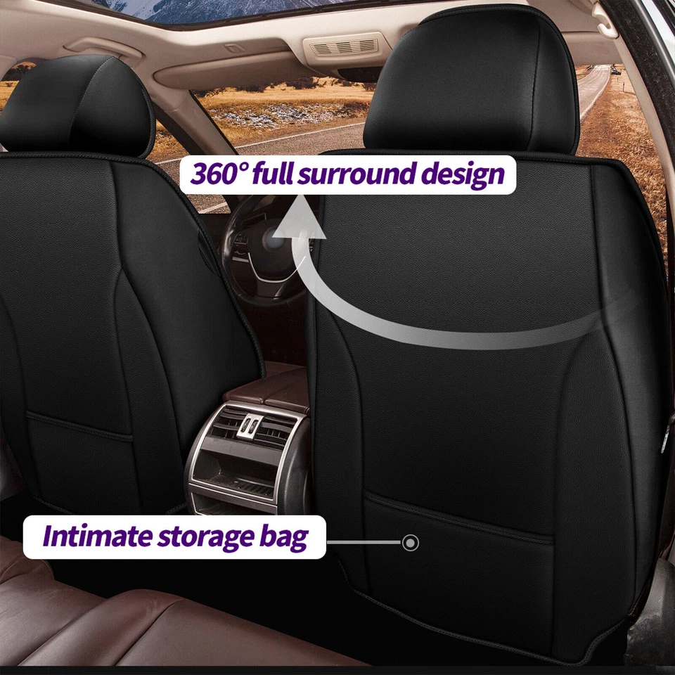 Car 5-Seat Covers Faux Leather Front Rear Full Set For Dodge Durango 2007-2024 Foto 4 de 4