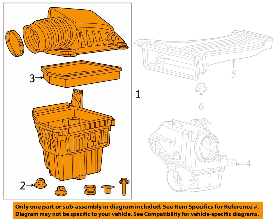 Коробка воздухоочистителя 2021 Jeep/Plymouth Voyager полный привод 3,6 л б/у от оригинального производителя 113 000 миль - Изображение 3 из 4