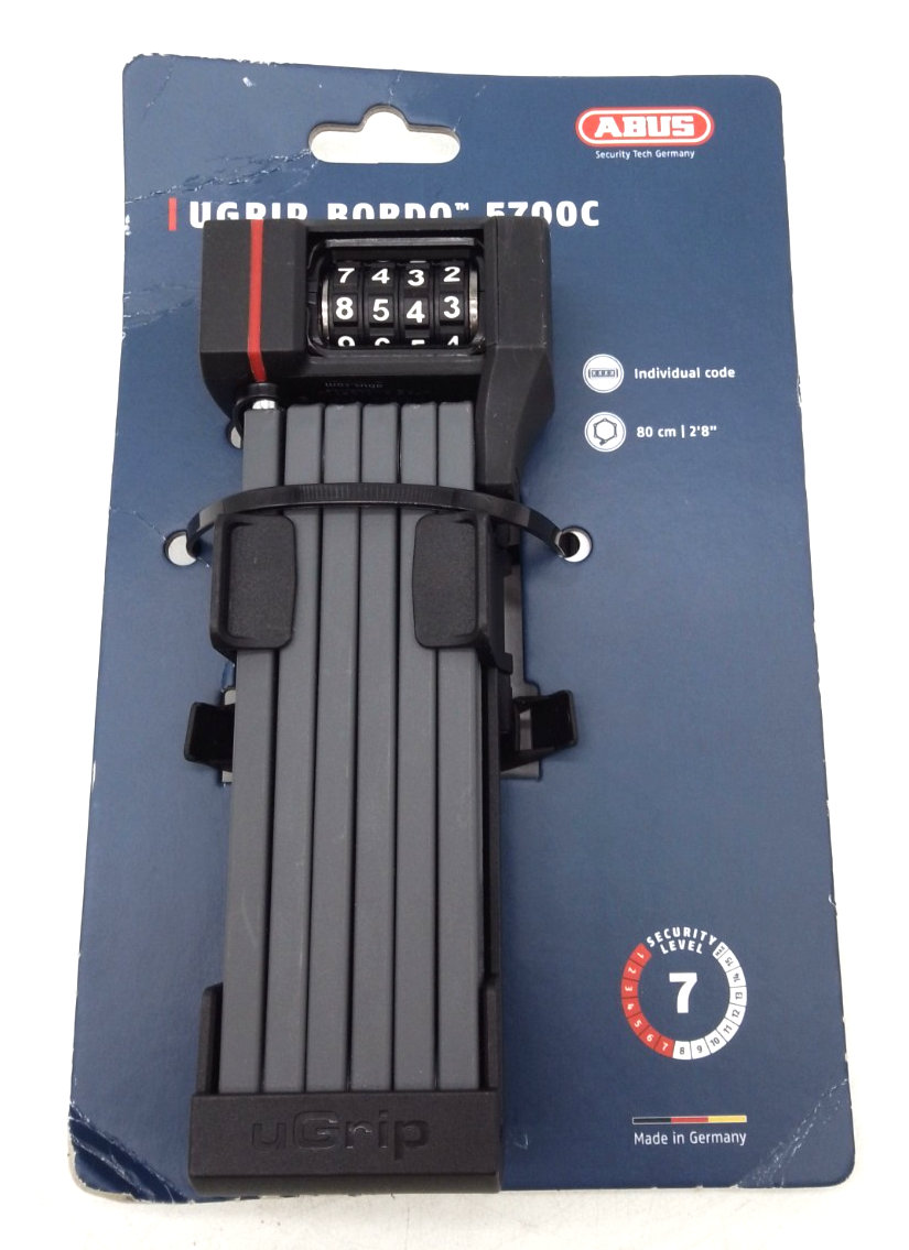 ABUS uGrip Bordo 5700C Folding Bike Lock 80cm Combination Code + SH Bracket