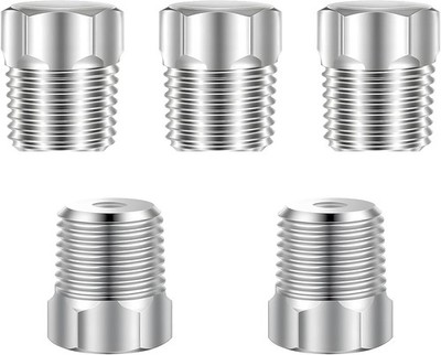 5 Pcs 1/8'' NPT Plug Outer Hex Head Thread Pipe Plug Fitting, 1/8'' NPT Male 304 S