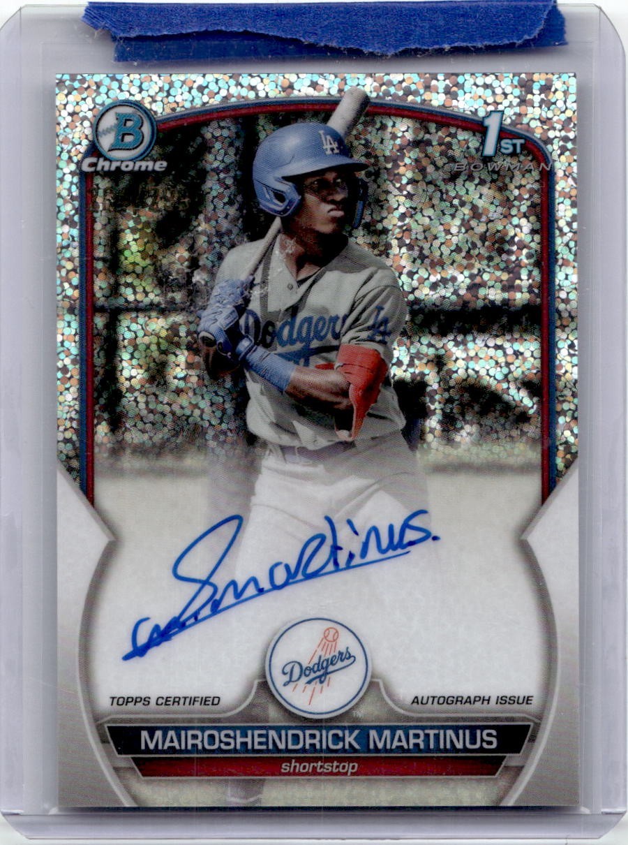 MAIROSHENDRICK MARTINUS 2023 BOWMAN CHROME 1ST SPECKLE AUTO /299 DODGERS SP