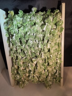 Vintage 2'' Light Green/White TASSEL FRINGE TRIM CONSO Brand 25 Yards on Bolt