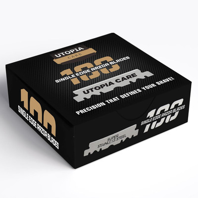 Single Edge Razor Blades,Stainless Steel Professional Barber Razor Blades for Ha