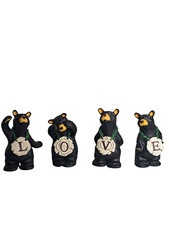 Jeff Fleming BEARFOOTS L O V E Love Line 4 Bear Resin 4" Figurine Set RARE