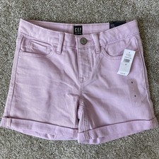 NWT Gap Denim Girl's Stretch Midi Shorts Size 8 Lavander Light Purple