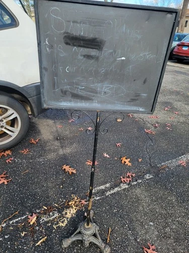 Vintage Cast Iron Chalkboard Menu Sign Curb Sign Stand Easel Pedestal