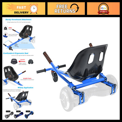 Hoverboard Go Kart Seat Attachment - Adjustable 25''-33.3'', 265lbs Capacity, Stur
