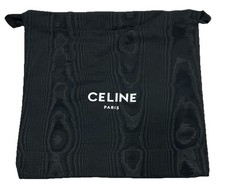 Celine Paris Drawstring Black Dustbag Travel Storage Shoe Purse Bag 13.5 x 13.5  