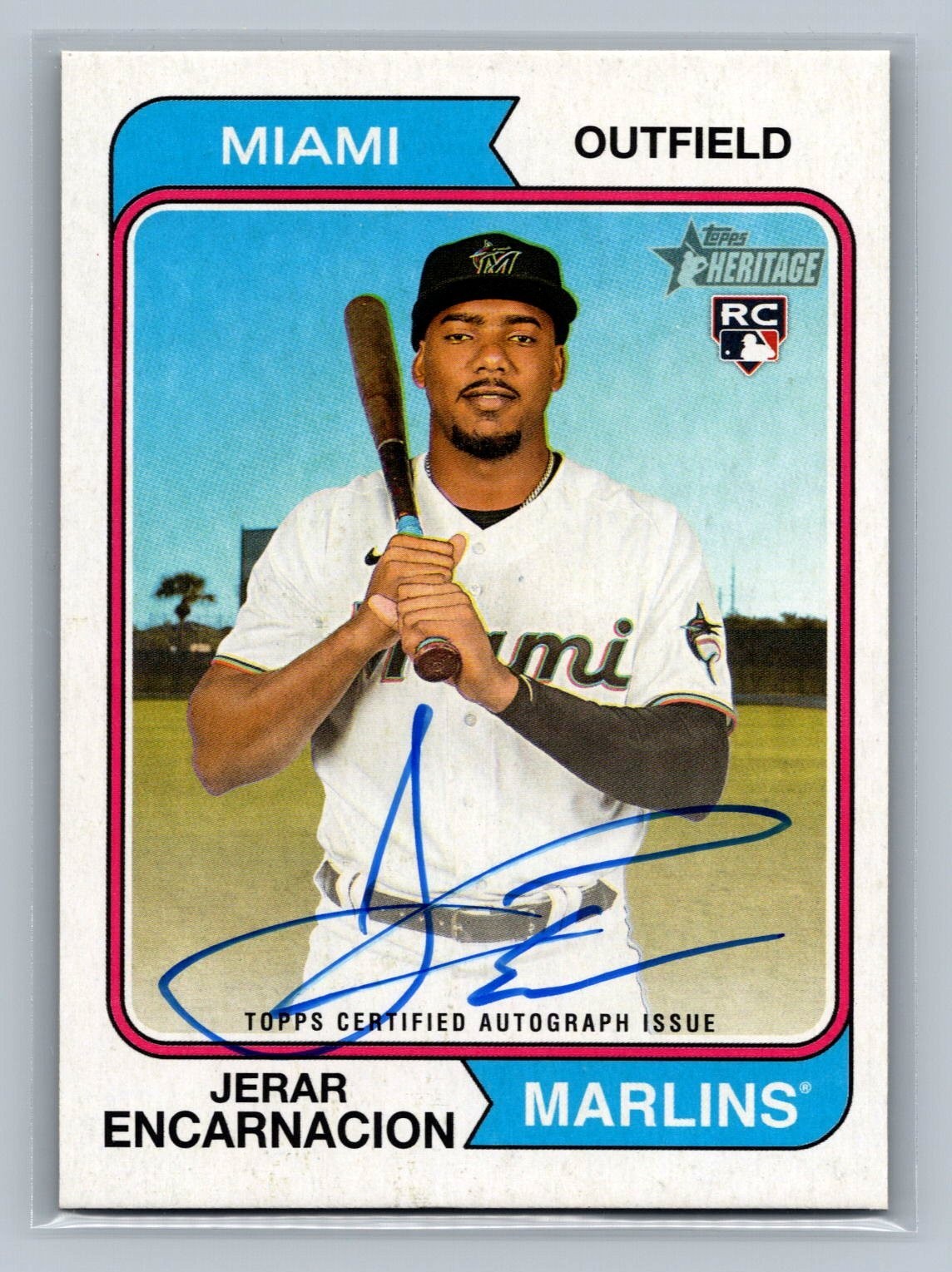 JERAR ENCARNACION 2023 Topps Heritage REAL ONE AUTO #ROA-JE Miami Marlins RC