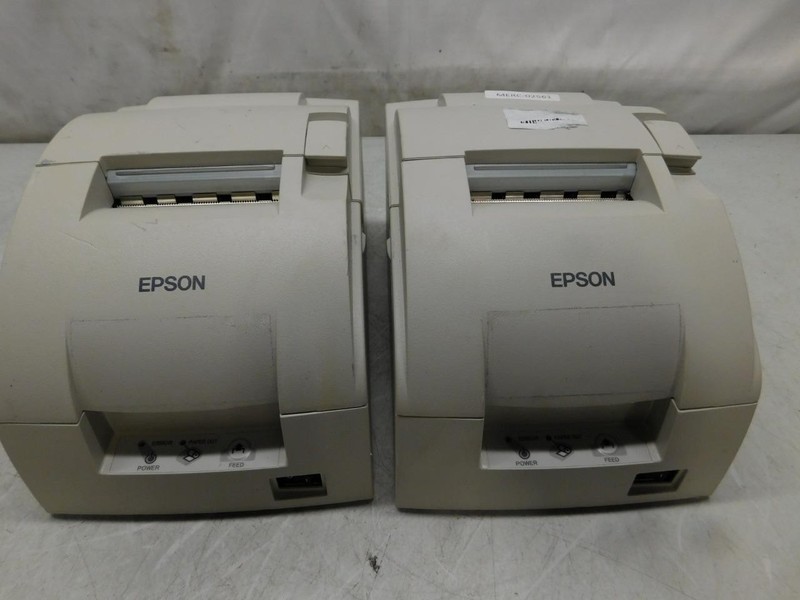 Lot of 2 EPSON TM-U220D Model M188D Thermal POS Receipt Printer #9 (MERC2561)