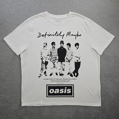 Oasis Definitely Maybe Tour Rock Band T Shirt Men's Size XL Graphic Tee White